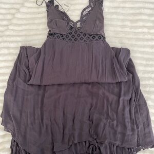 Free People Charcoal Lace Dress